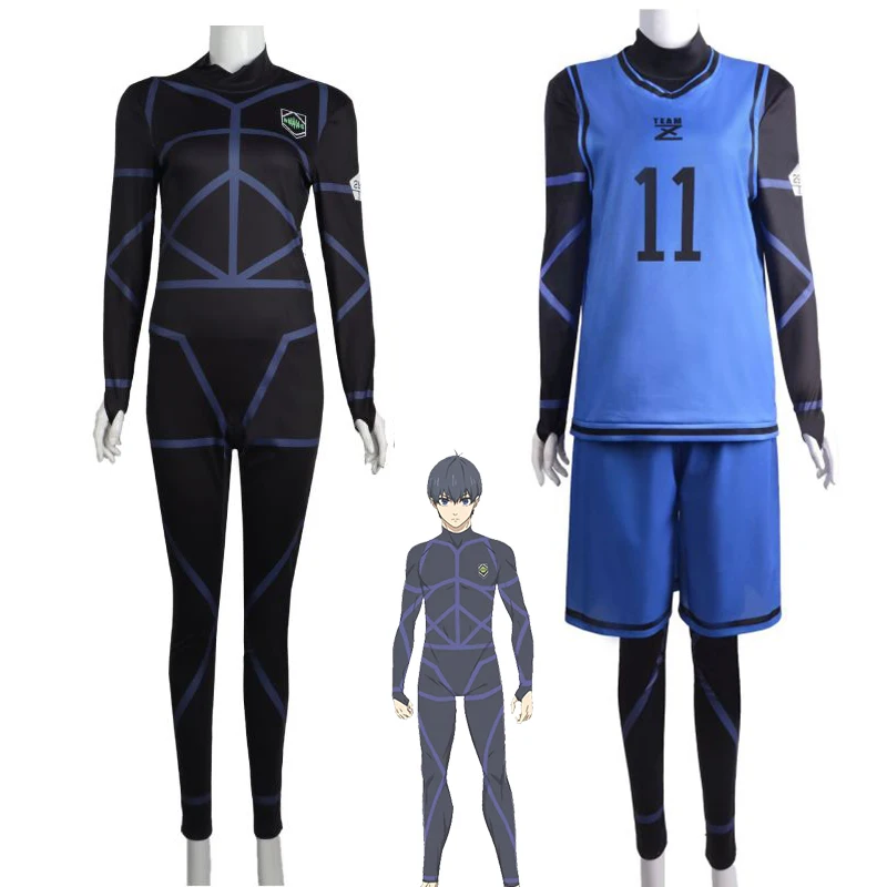 

Аниме Синий замок Isagi Yoichi Косплей Костюмы трикотажные боди футболка футбольная деталь