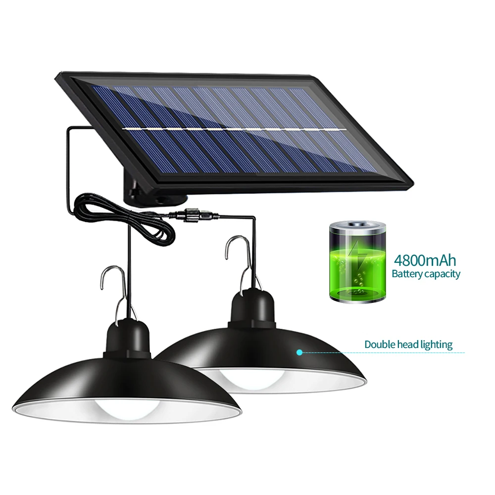 

Светодиодный светильник на солнечной батарее, уличные и комнатные регулируемые подвесные лампы с питанием от солнечного света, IP65 водонепр...