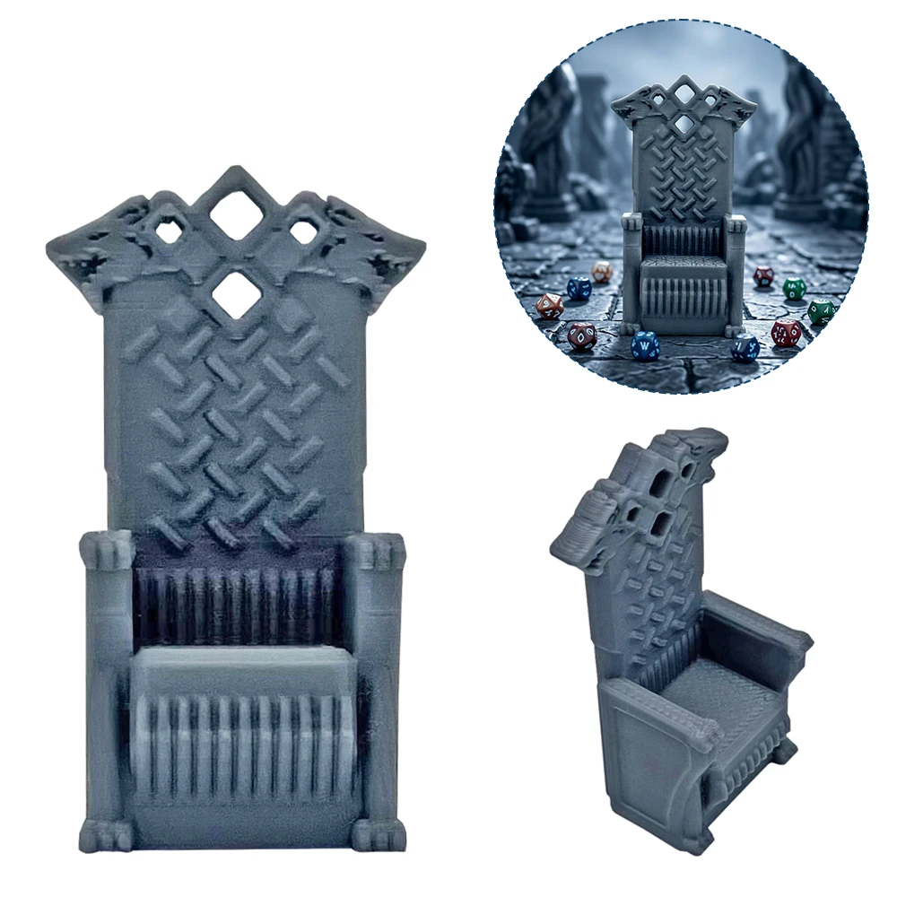 Фото Террейн «Волчий трон» для DnD Legion Terrain Scenery: 3D-печатные миниатюры для настольных игр, раскладка террейна «Королевский каменный трон» №1