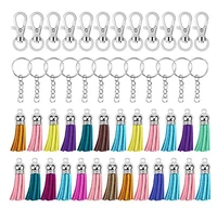 key holder rings keyring keyfob split ring with length suede tassel for keychain cellphone straps purses backpacks jewelry charm