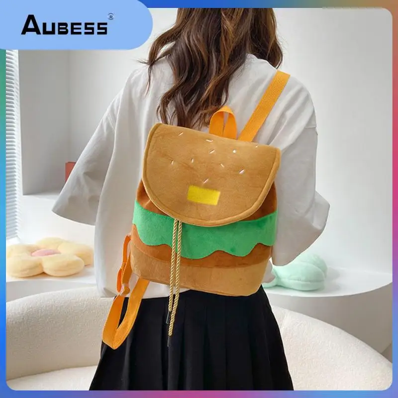 

Cartoon Kids Plush Backpack Stuffed Toys Baby Childrens Gifts Velvet Beam Mouth Rope Backpack Hamburg Backpack Backpack
