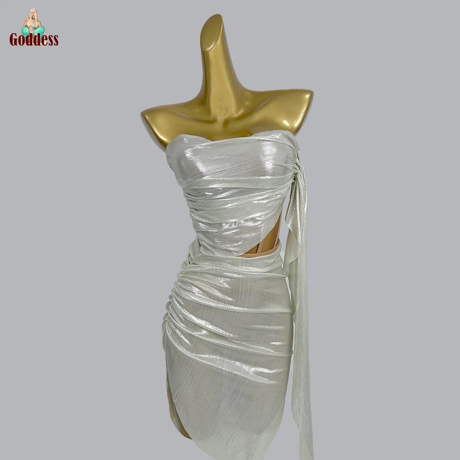 Соблазнительный обтягивающий бандажный корсет мини-юбка плиссированный