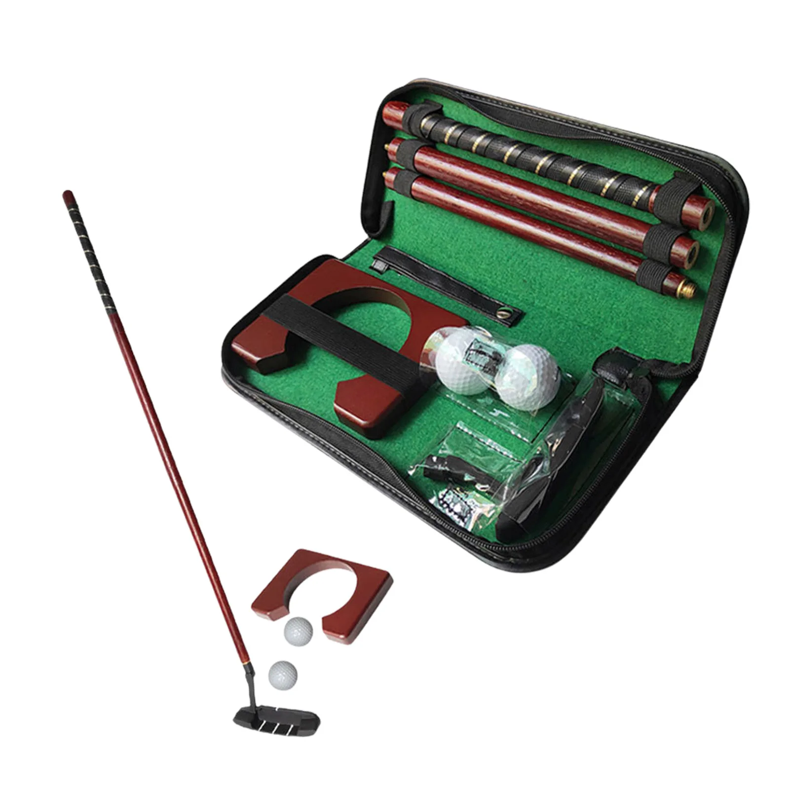 

Portable 2-Way Golf Putter Set Outdoor Mini Golf Equipment Practice Kit With Detachable P utter Ball For Indoor Golf Trainer Kit