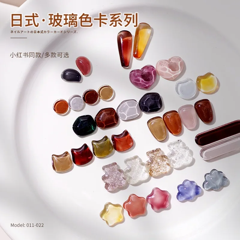 40 шт. прозрачный стеклянный дисплей для дизайна ногтей медведь любовь звезда