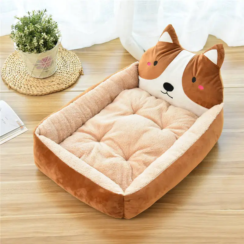Cheap Cartoon pet dog bed house flannel kennel Six styles cat small Dog Beds/Mats Pet Supplies large Dog pad