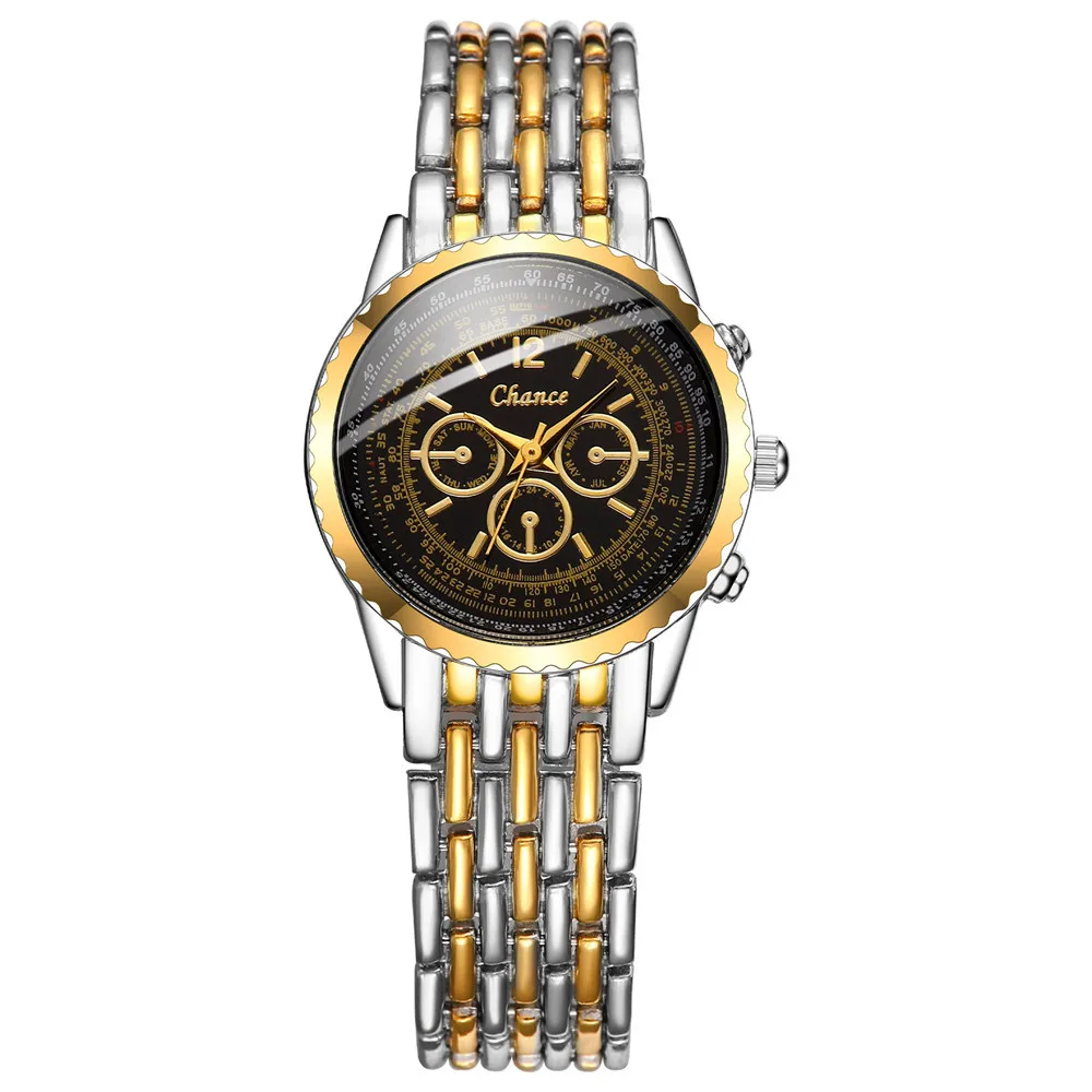 Часы наручные женские кварцевые с тремя отверстиями модные повседневные