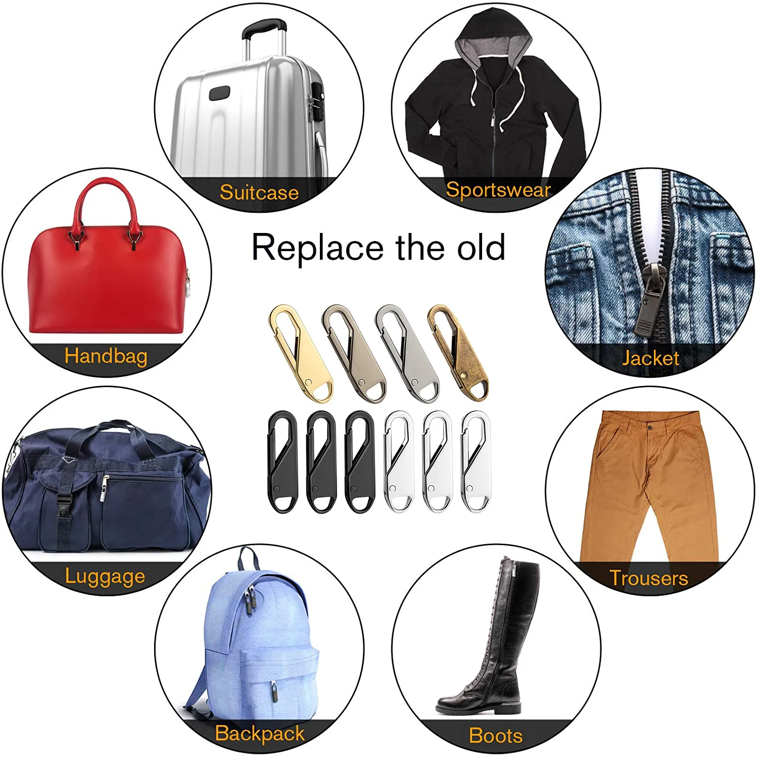 Съемный съемник молнии универсальный ползунок набор для ремонта сменный