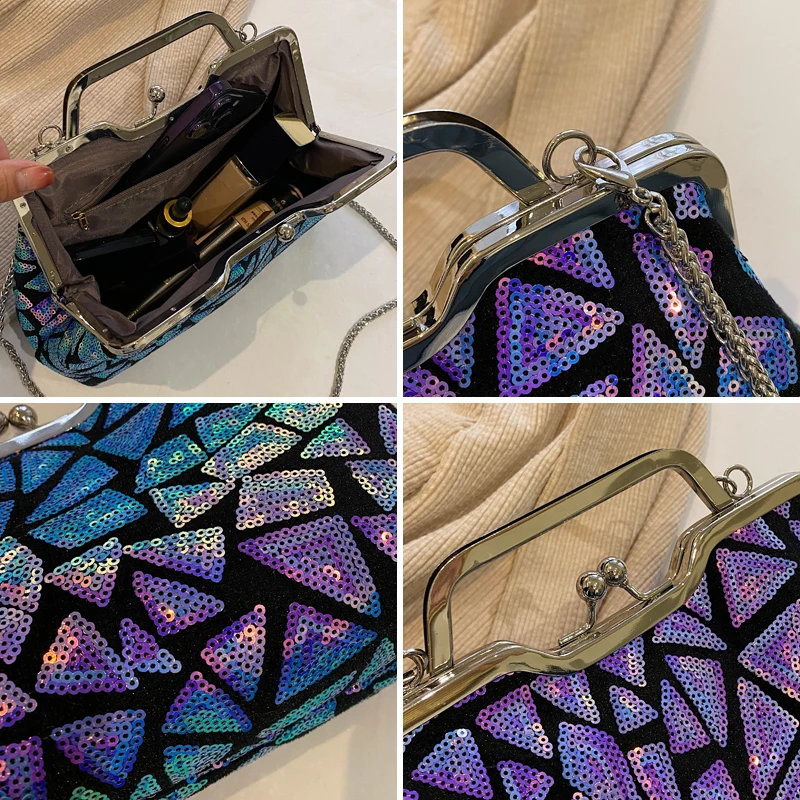 Sequined Party Crossbody Bags Fashion Glitter Women Handbags For Women 2023 Sequin Clutch Bags For Women Wedding Evening Bag