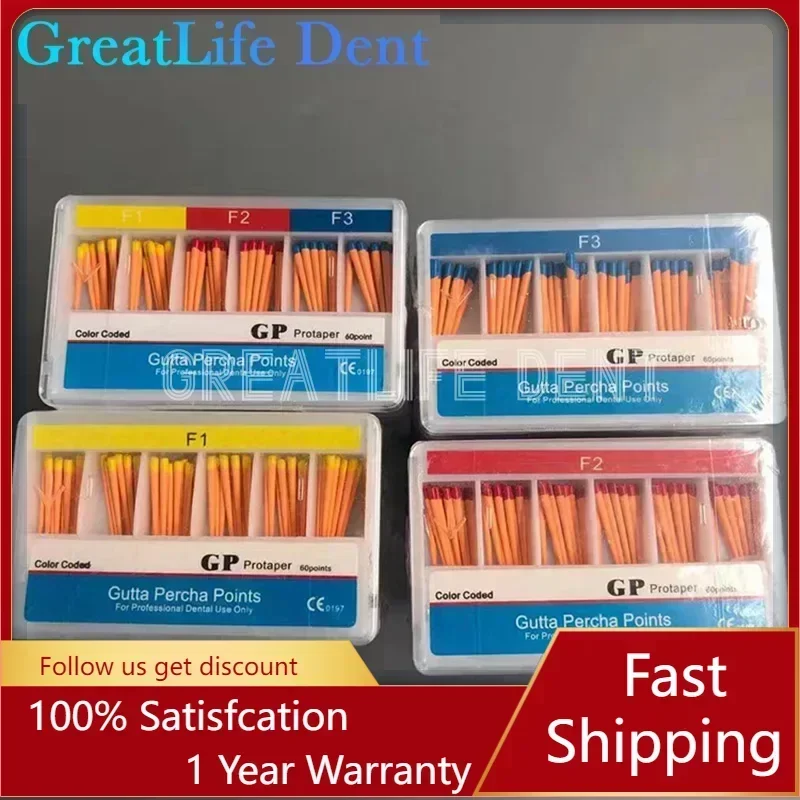 GreatLife Dent 10box Dental Gutta Percha Points F1 F2 F3 F4 F5 Стоматологический материал Gapadent