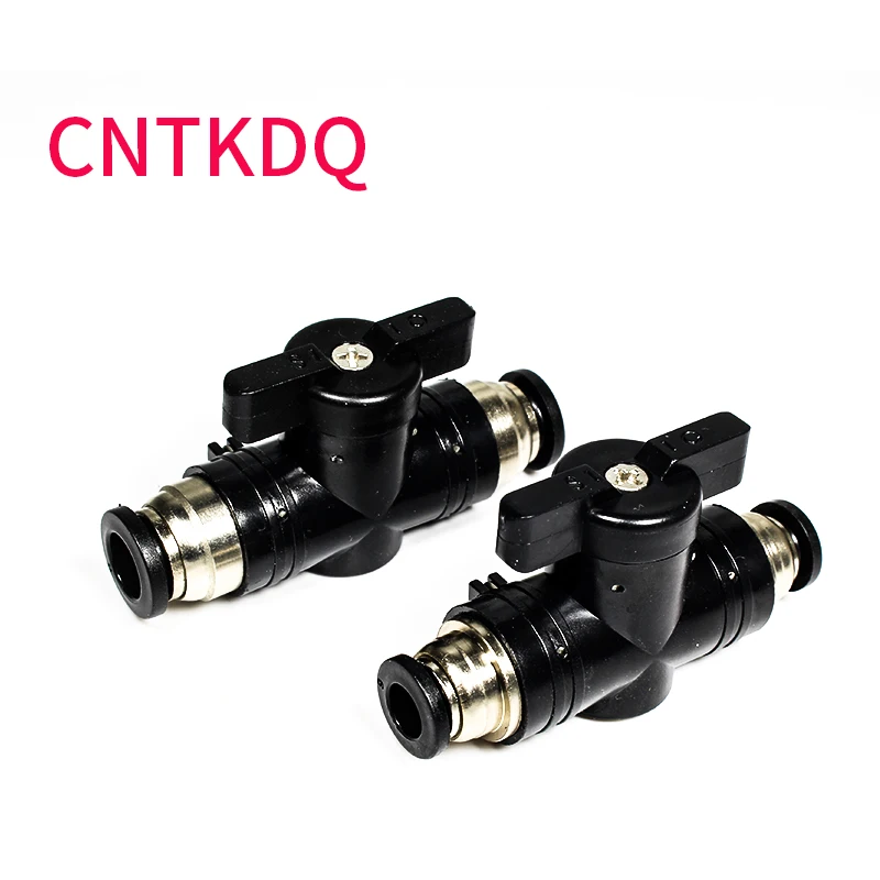 

BUC-4mm/6mm/8mm/10mm/12mm black pneumatic switch quick-plug PU trachea joint hand valve air valve ball current limit