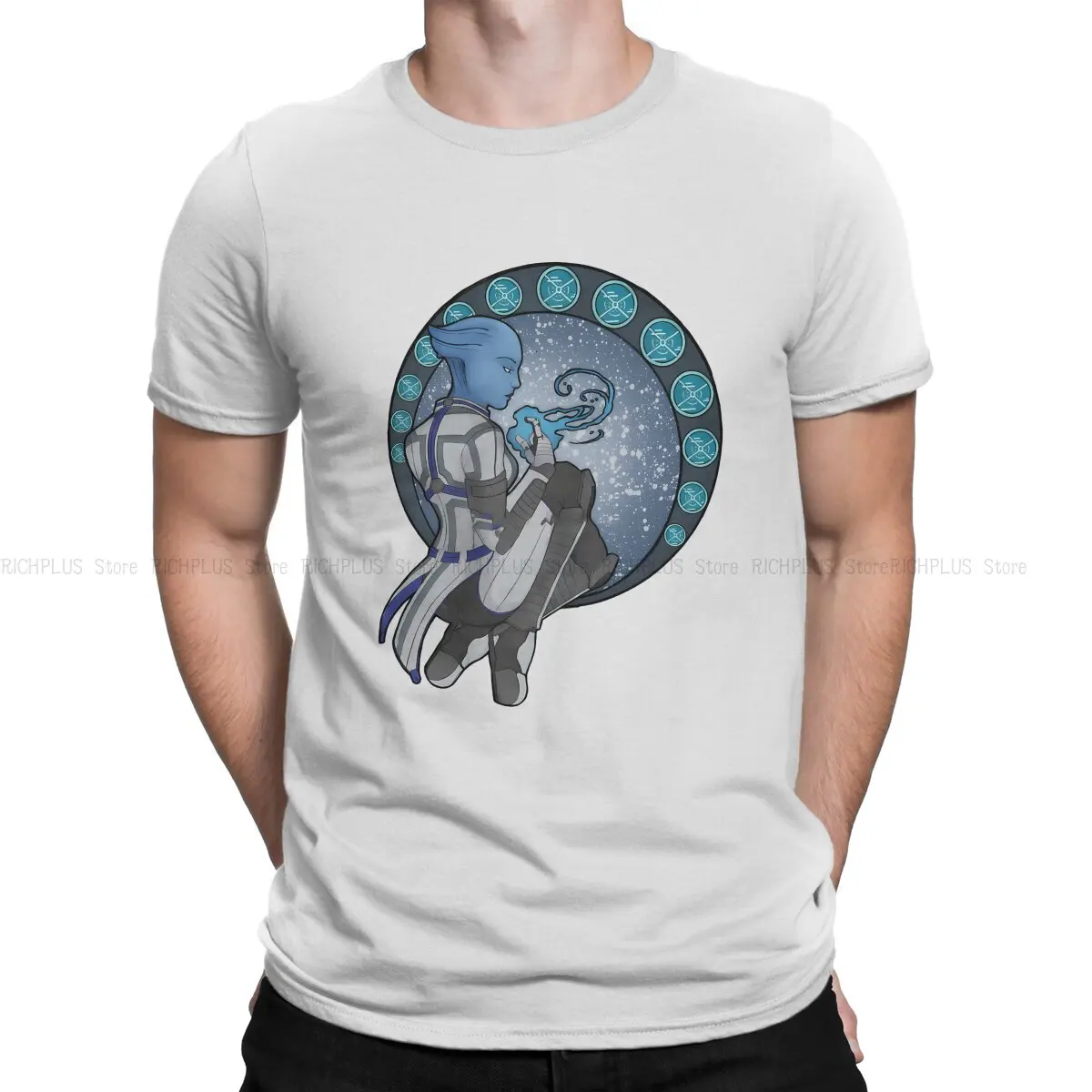 

Футболка Liara, классная Специальная футболка с эффектом массы, ME1 Game, футболка из полиэстера для отдыха, новейшая футболка для мужчин и женщин