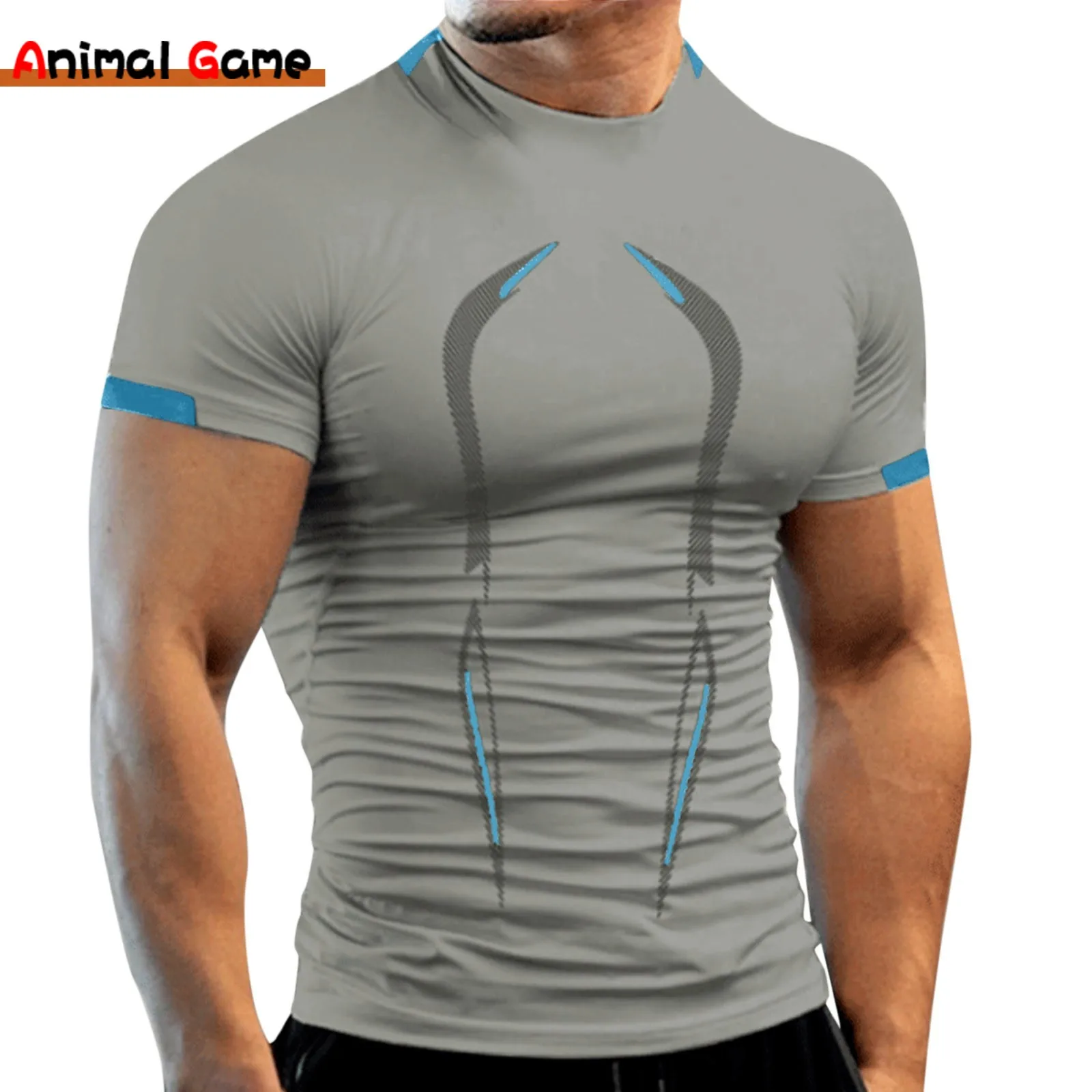 

Summer Gym Sport T Shirt Men Quick Drying Running Shirt Men Workout Training Tees Fitness Tops Jogger T-shirt