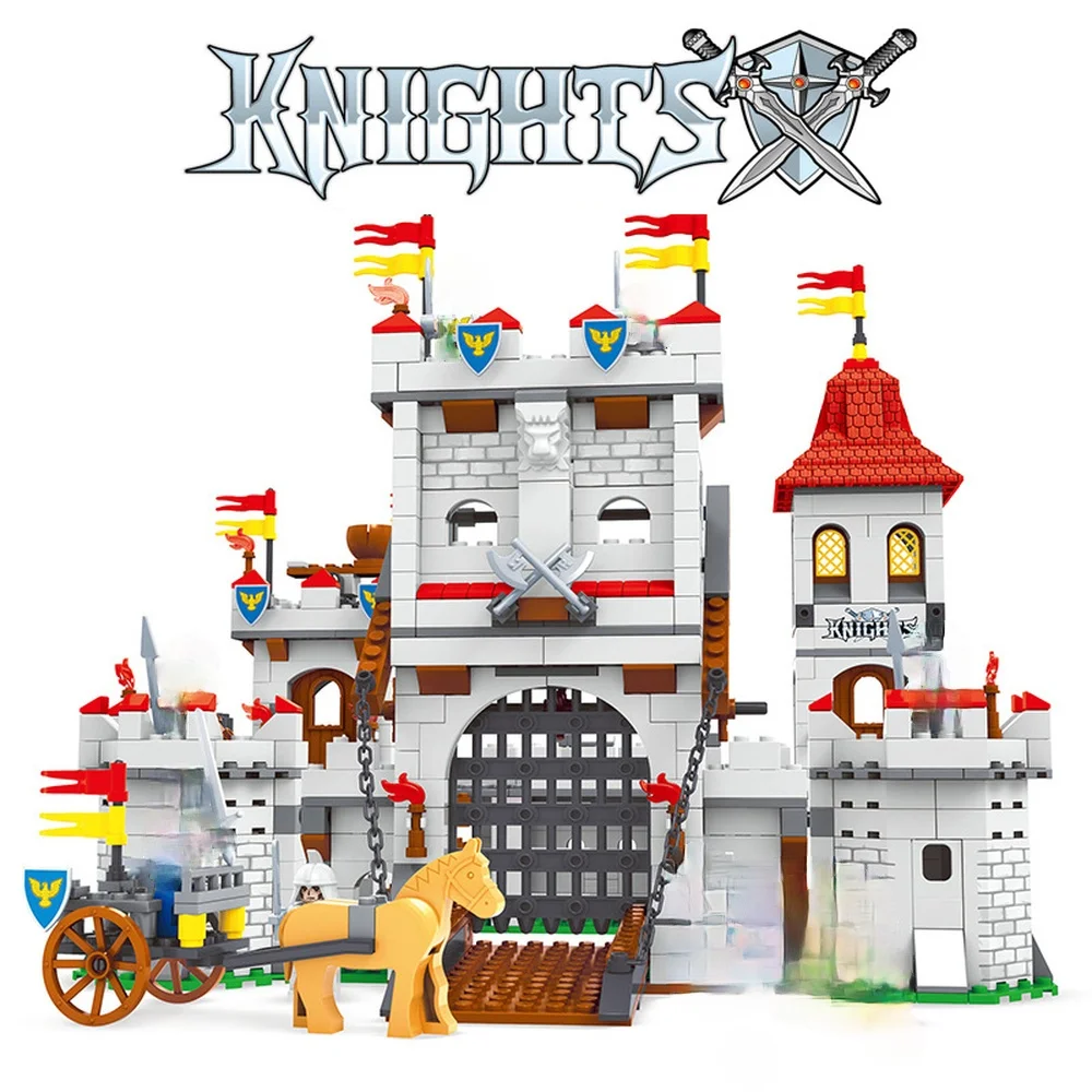 

AUSINI 27110 Knights Castle Series Building Block Set Kids DIY Educational Creative Model Bricks Toys For Children Boys Gift