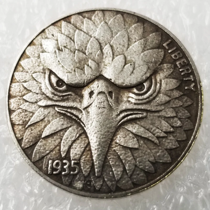 Фото 10 монет Hobo Nickel Coins 1935 USA Morgan Dollar Eagle Buffalo, серебряные монеты для домашнего декора, коллекционные монеты на удачу, рождественские подарки №1
