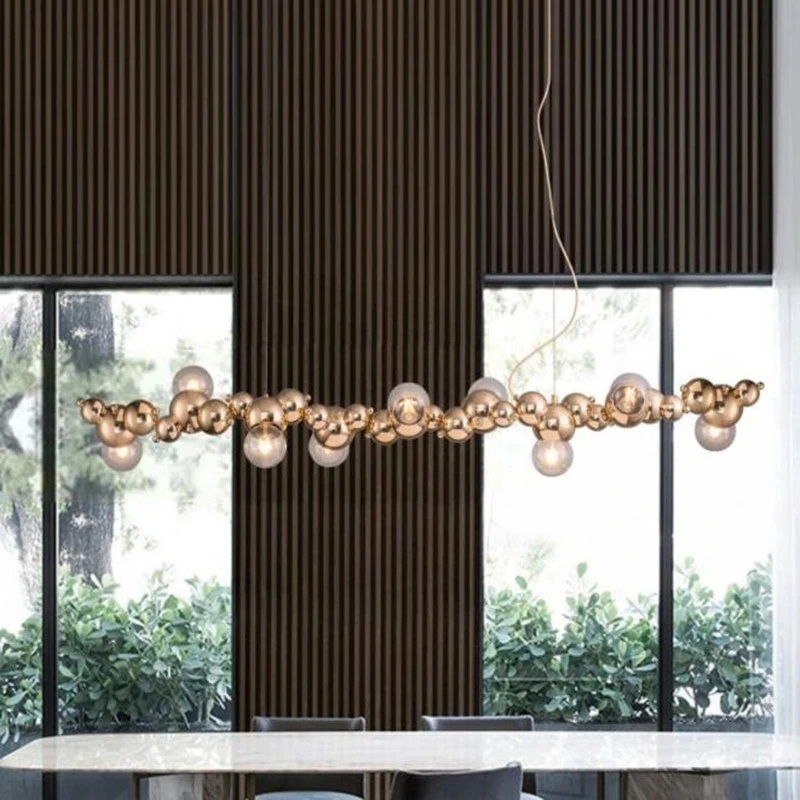 

Nordic Led Chandelier Luxury New Art Light Restaurant Living Room Long Dining Table Bar Pendant Lamp Deco Ceiling Lustre Fixture