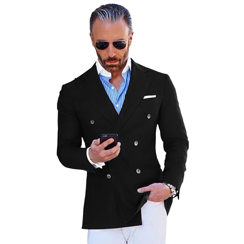 Men's Suit Wedding Groom Tuxedo Men's Blazer Clothes Double Breasted Jacket Formal Business Tops costume homme