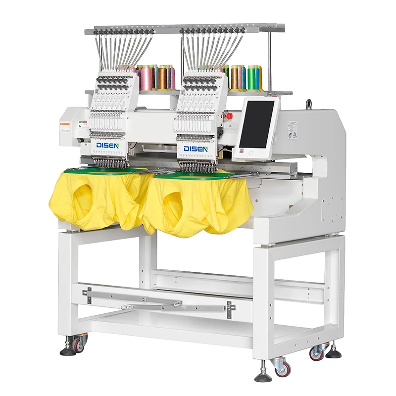 Компьютеризированная швейная машина Disen для вышивки с двумя головками 12/15 цветов