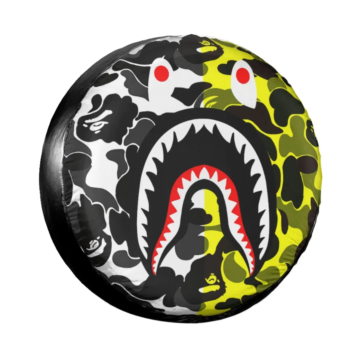 

Camo Bape Shark Teeth Spare Tire Cover for Jeep Pajero Yellow Camouflage Car Wheel Protectors Accessories 14" 15" 16" 17" Inch