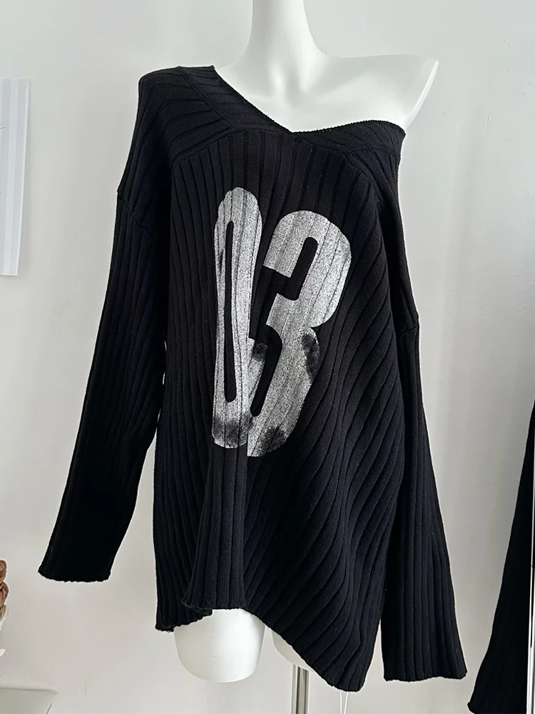 Зимние женские американские винтажные пуловеры Harajuku Y2k Shoujo для девочек с