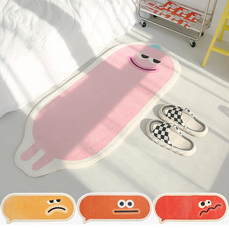 

Creative Non-slip Floor Mat Bedroom Carpet for Livingroom Decor Kawaii Cashmere Bedside Rug Soft Shaggy Home Decor Alfombra 러그