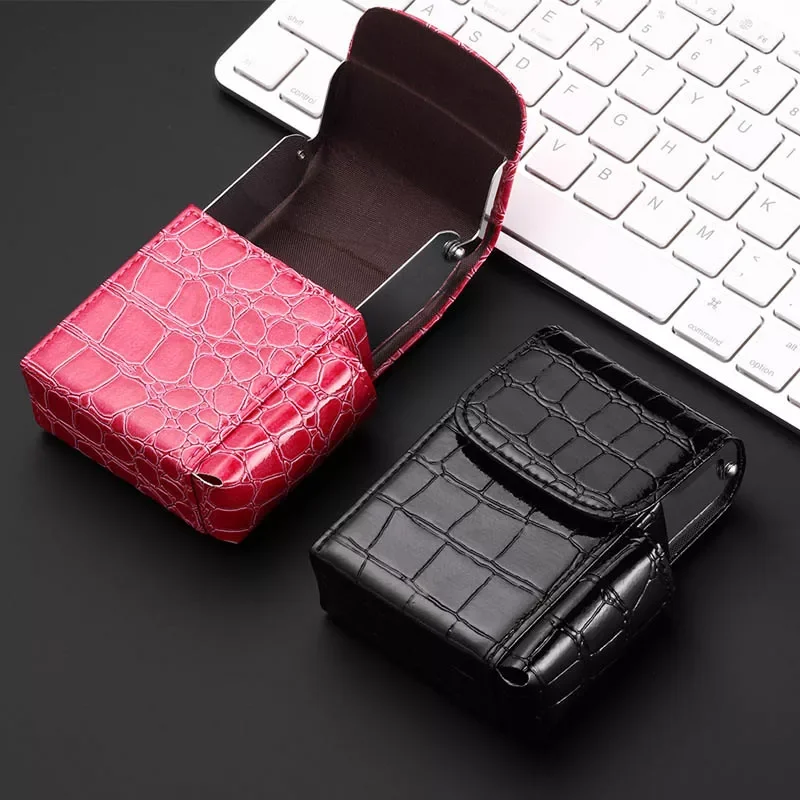 

New Cigarette Box Lighter Holder Tobacco PU Leather Nice Gift Smoker Smoke Tools Cigar Case Men Supplies