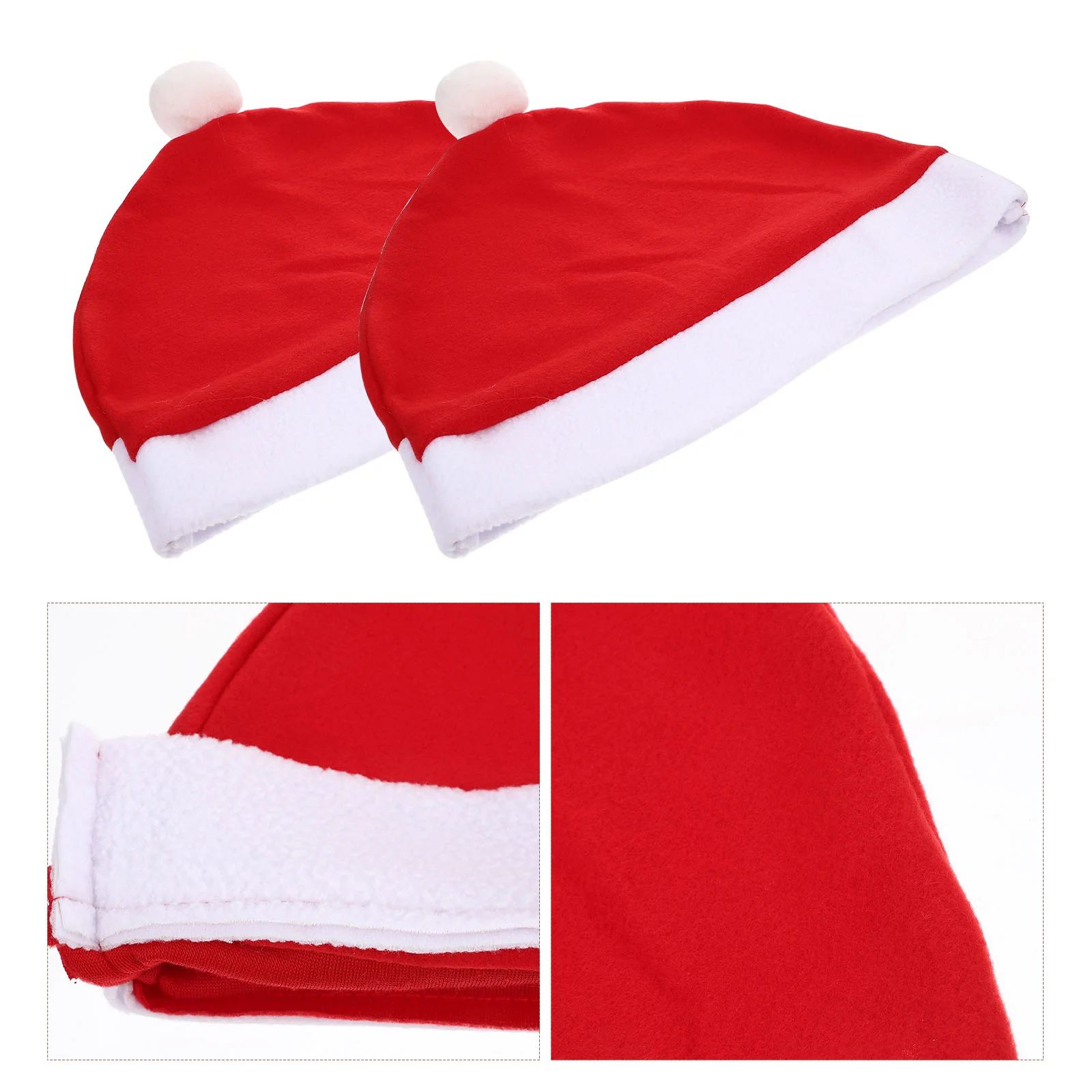 

2 Pcs Christmas Car Seat Cover Auto Decor Head Rest Protector Unique Supplies Decoration Flannel Santa Hat
