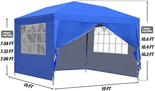 

FT Canopy Tent, Instant Shelter Portable Outdoor Canopies with 4 Removable Side Walls