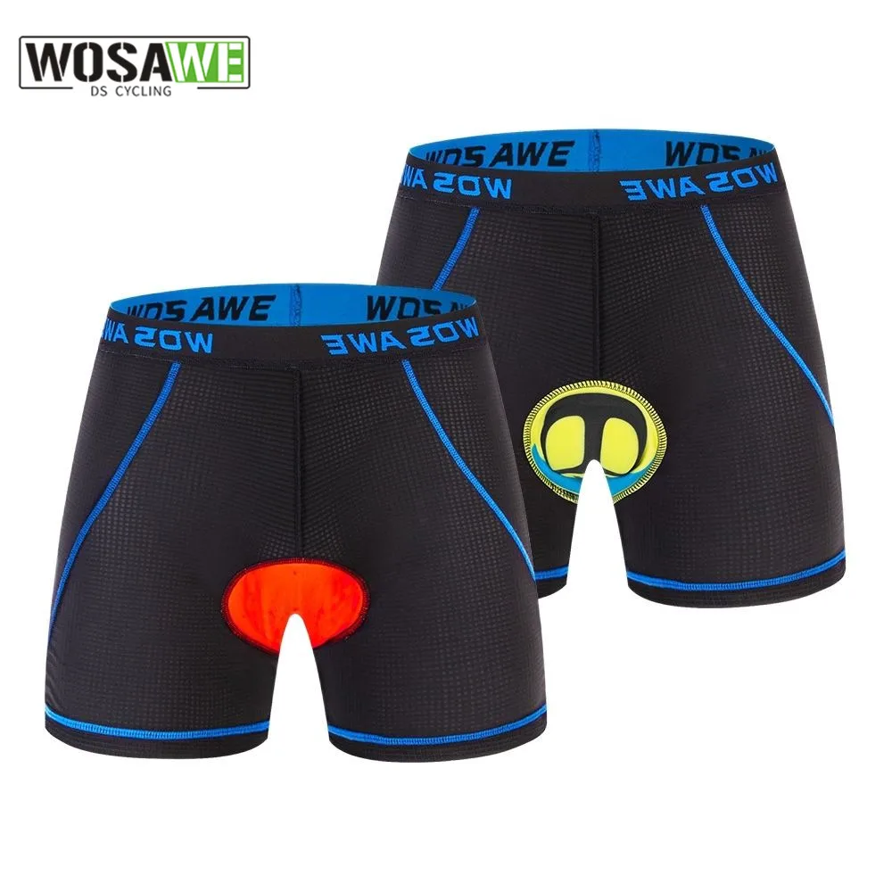 

WOSAWE Shockproof Men Bicycle Underpants Cycling Underwear Upgrade 3D Gel Pad Cycling Shorts Mountain Bike MTB Shorts
