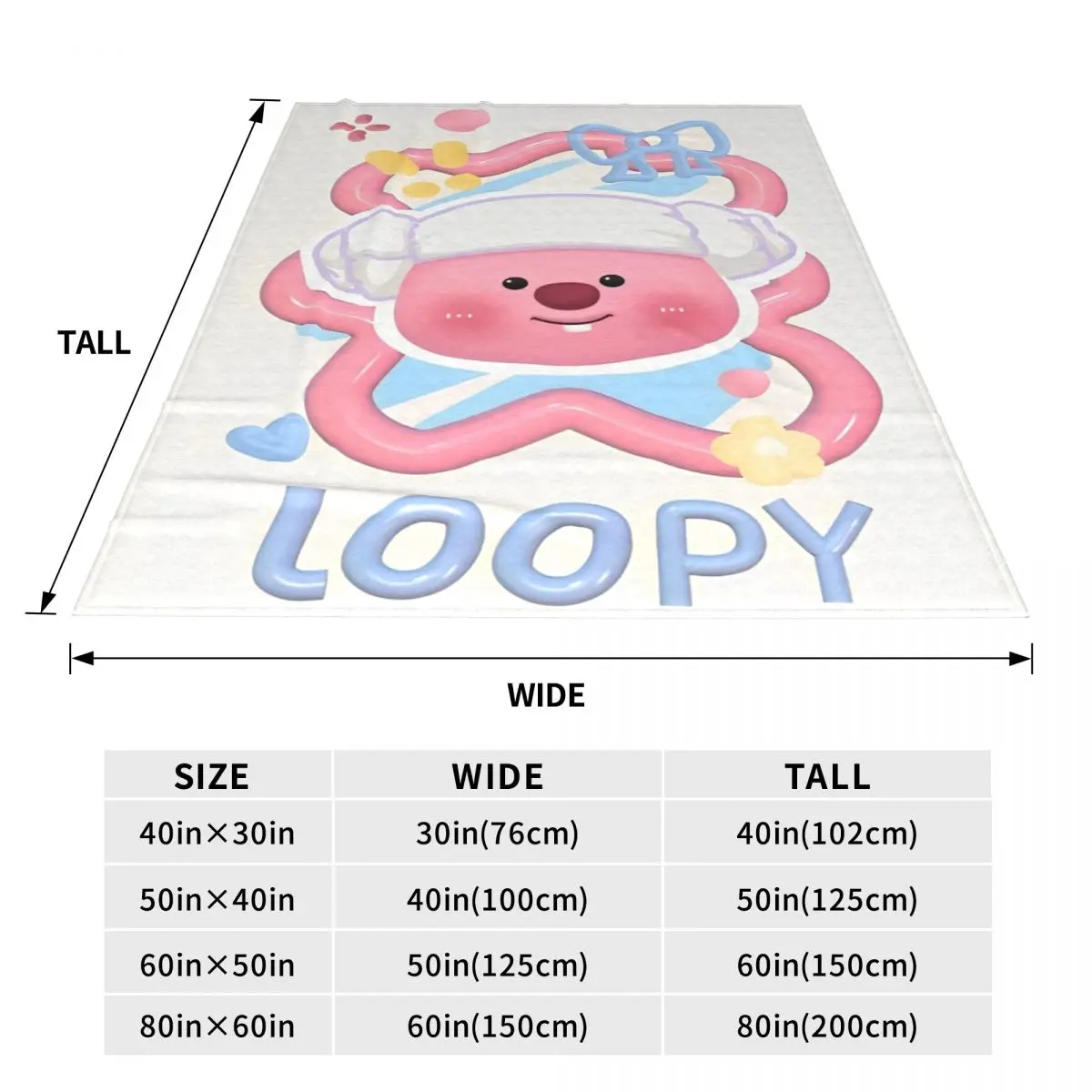 Симпатичные фланелевые одеяла Loopy Pororo Pink Beaver Забавное одеяло для домашнего