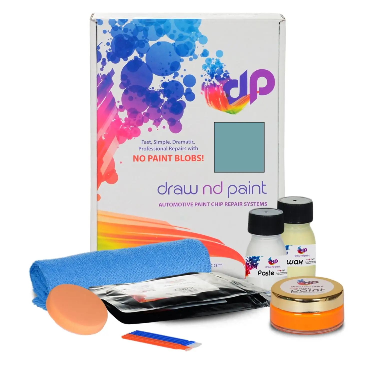 

DrawndPaint compatible with Ford America Automotive Touch Up Paint - MEDIUM PASTEL BLUE - 3Q - Platinum Care
