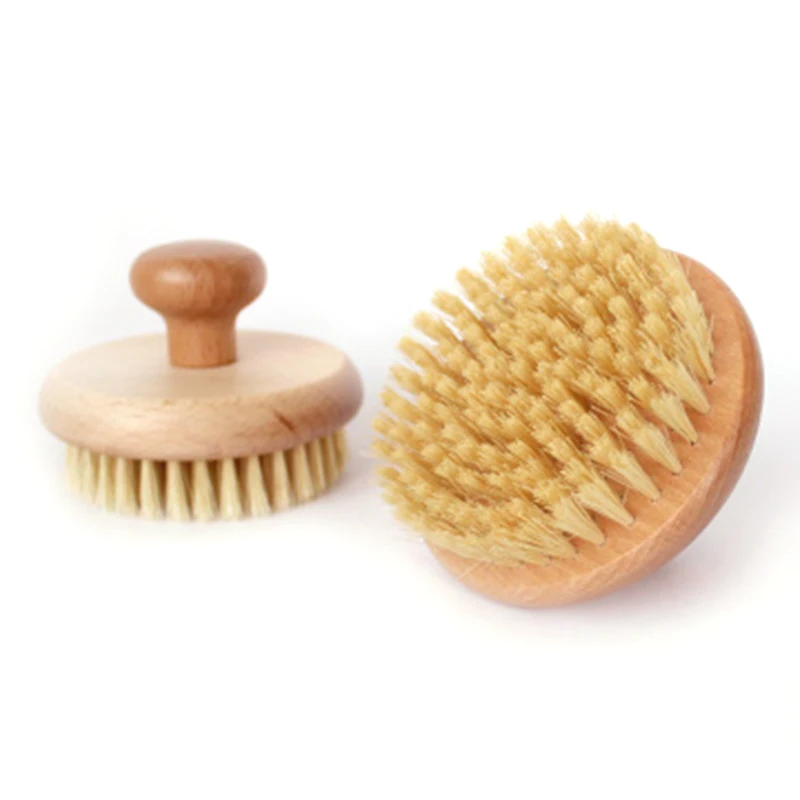 

Natural Round Shower Body Brush Beech Handle Calluses Remover Massage