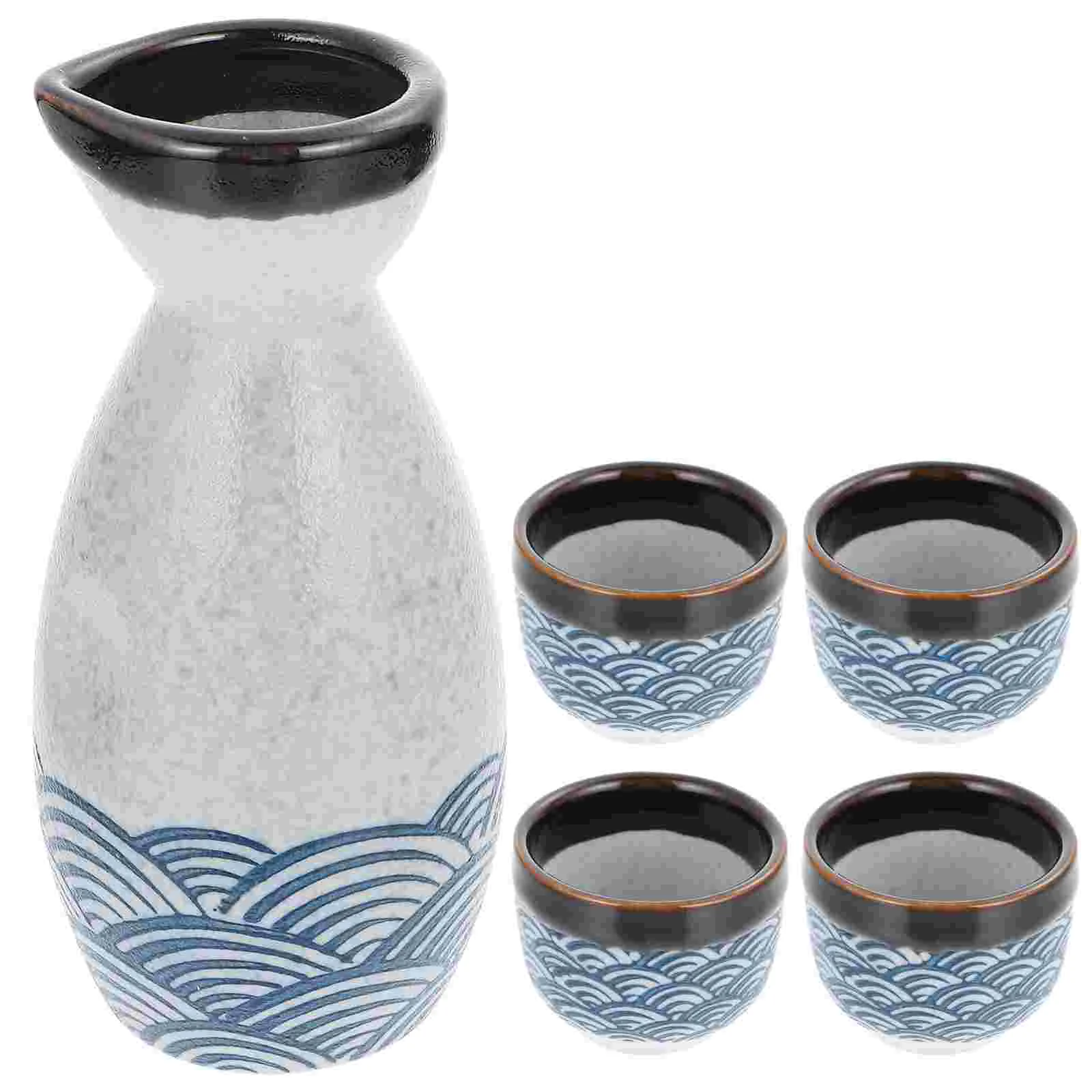 

Sake Set Japanese Ceramic Cups Cup Serving Bottle Pot Porcelain Style Traditional Ceramics Drinkingsakidrinkware Supplies