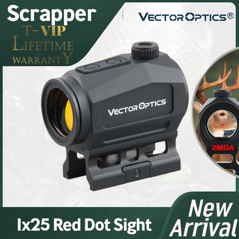 

Vector Optics Scrapper 1x25 Gen2 Tactical Red Dot Sight Direct Bulb 2MOA Dot Size IP67 WaterProof For Real Firearms Airsoft 7.62