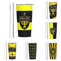 beitar jerusalem fc auto stainless steel straw cup with 20cm stainless steel straw and grass brush for travel home and more