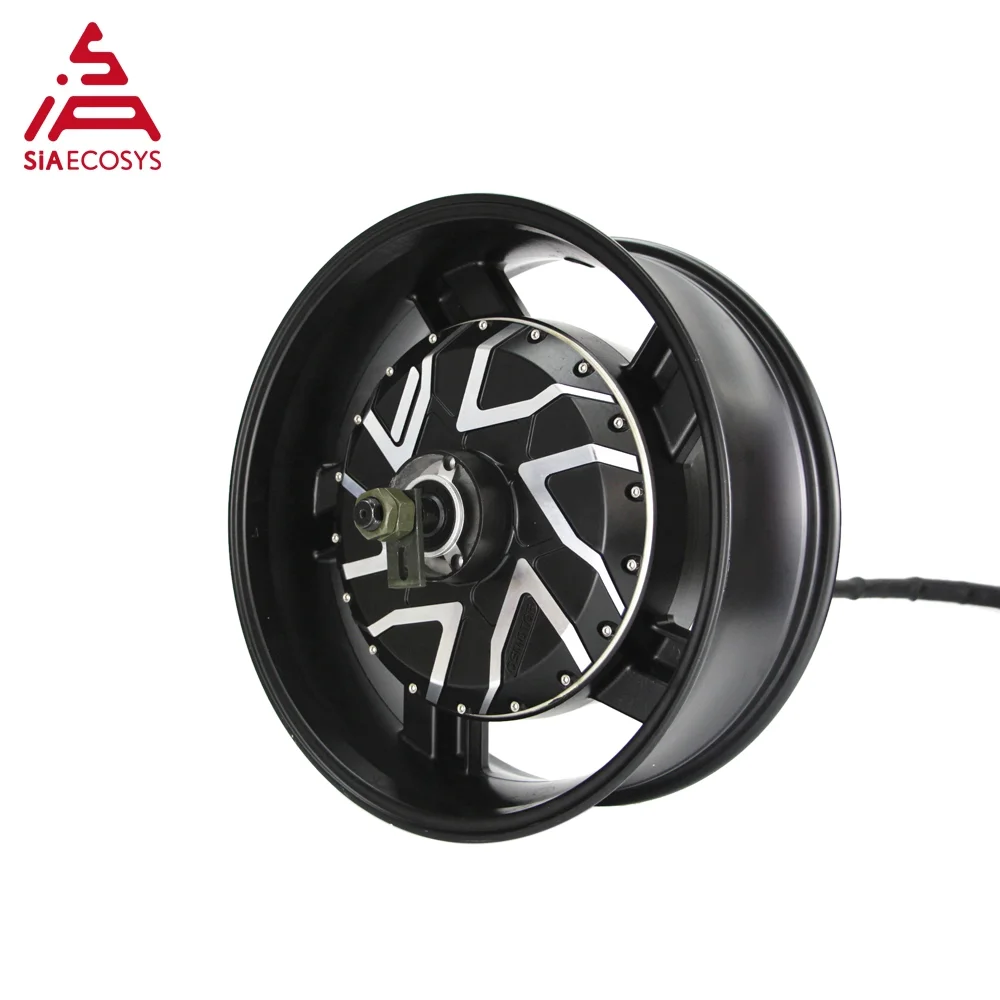 QSMOTOR 17X6.0inch 12000W V4 96V 157KPH Wide Wheel Rim Fast Speed Brushless Electric Hub Motor For Electric Motorcycle SIAECOSYS