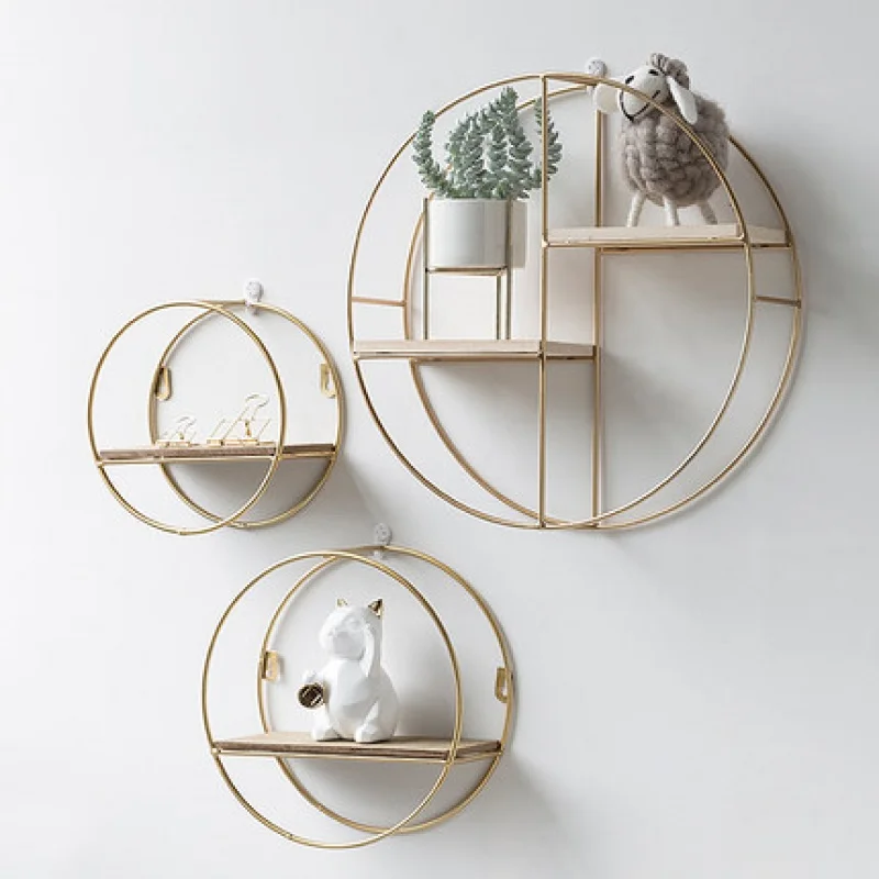 

Nordic Style Iron Storage Rack Wall Pendant Creative Wall Ornament Living Room Home Decoration Storage Rack