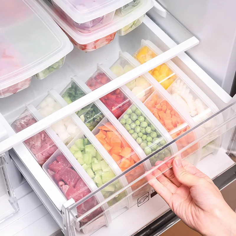 Практичная металлическая коробка для хранения еды в холодильнике с крышкой