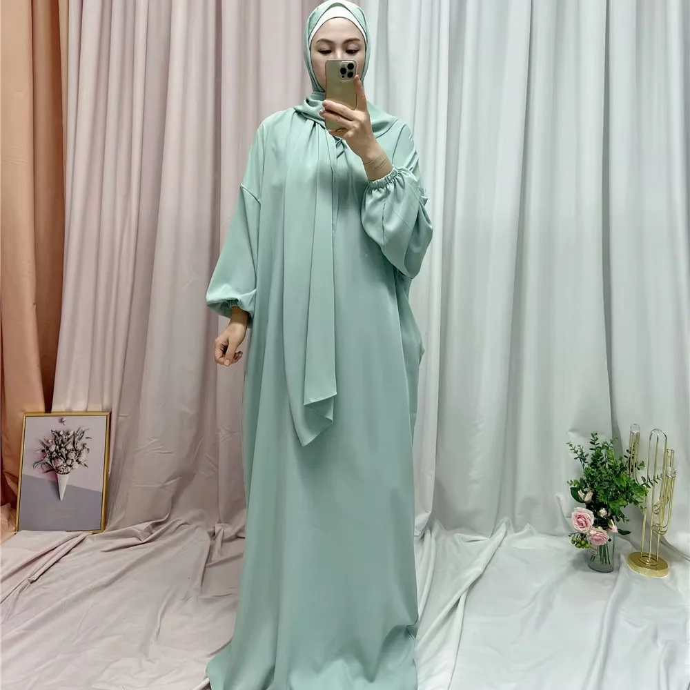 Ид Рамадан исламский джилбаб для женщин однотонное мусульманское платье