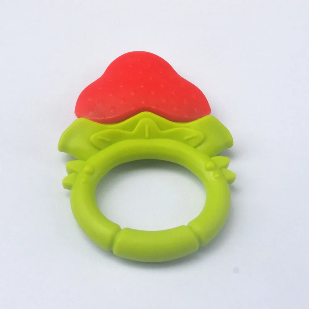 Food Grade Teethers Baby Silicone Training Toothbrush Fruit Shape Safe Toddle Teether Rattle Chew Toy Teething Ring Baby Chewing