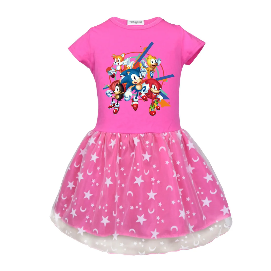 

Детское Сетчатое платье принцессы Sonic, аниме, Сетчатое платье для девочек, милое и удобное, лучший подарок на день рождения
