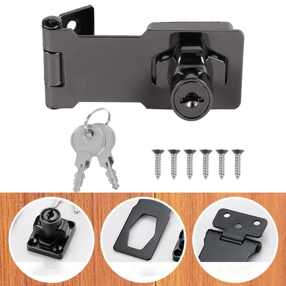 

Door Lock Security Protection Lock Card 3Inch Locking Hasp And Staple With Keys Padlock Garage Lock Cupboard Home