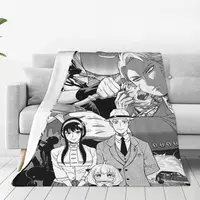 Anime Spy X Family Child Gift Blankets Coral Fleece Plush Spring/Autumn Lightweight Throw Blankets for Sofa Office Rug Piece