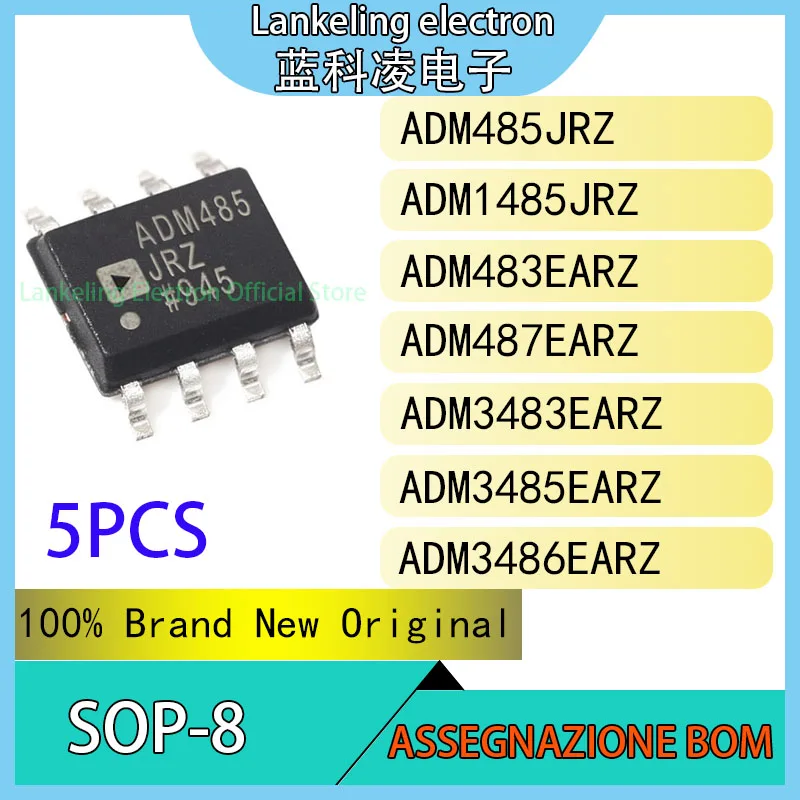 5PCS ADM485JRZ  ADM1485JRZ ADM483EARZ ADM487EARZ ADM3483EARZ ADM3485EARZ ADM3486EARZ 100% Brand New Original chip SOP-8