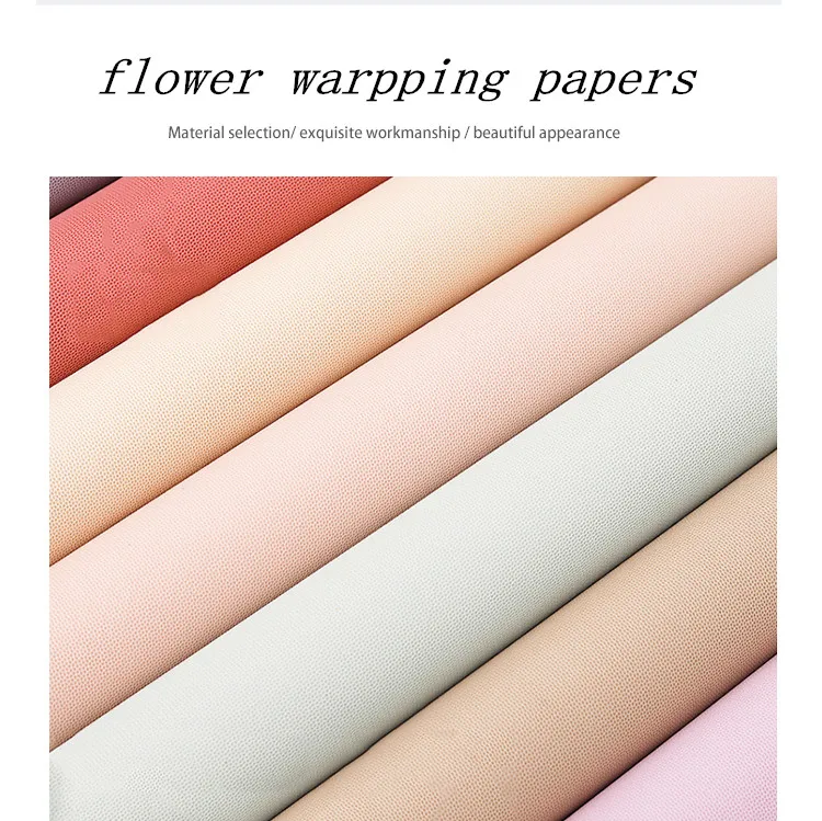 20PCS Embossing Waterproof Flower Shop Lines Paper Colors Thick texture Bouquet Flower Paper Rose Gifts Wrapping Pack Paper Card
