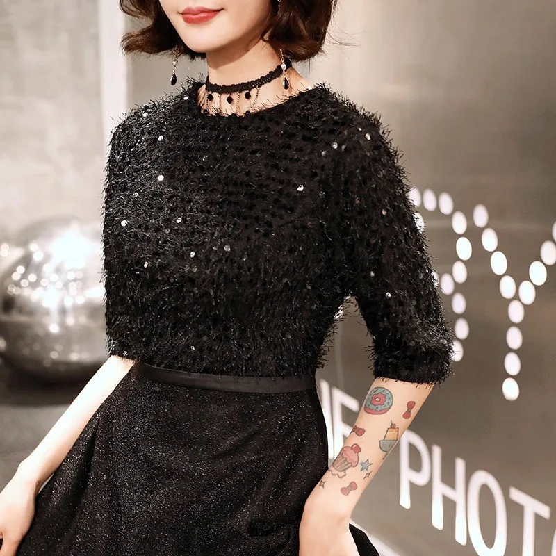 New Black Long Dress, Conductor, Piano Performance, Host, Evening Dress, Annual Show, Art Examination, Chorus, Large Dress