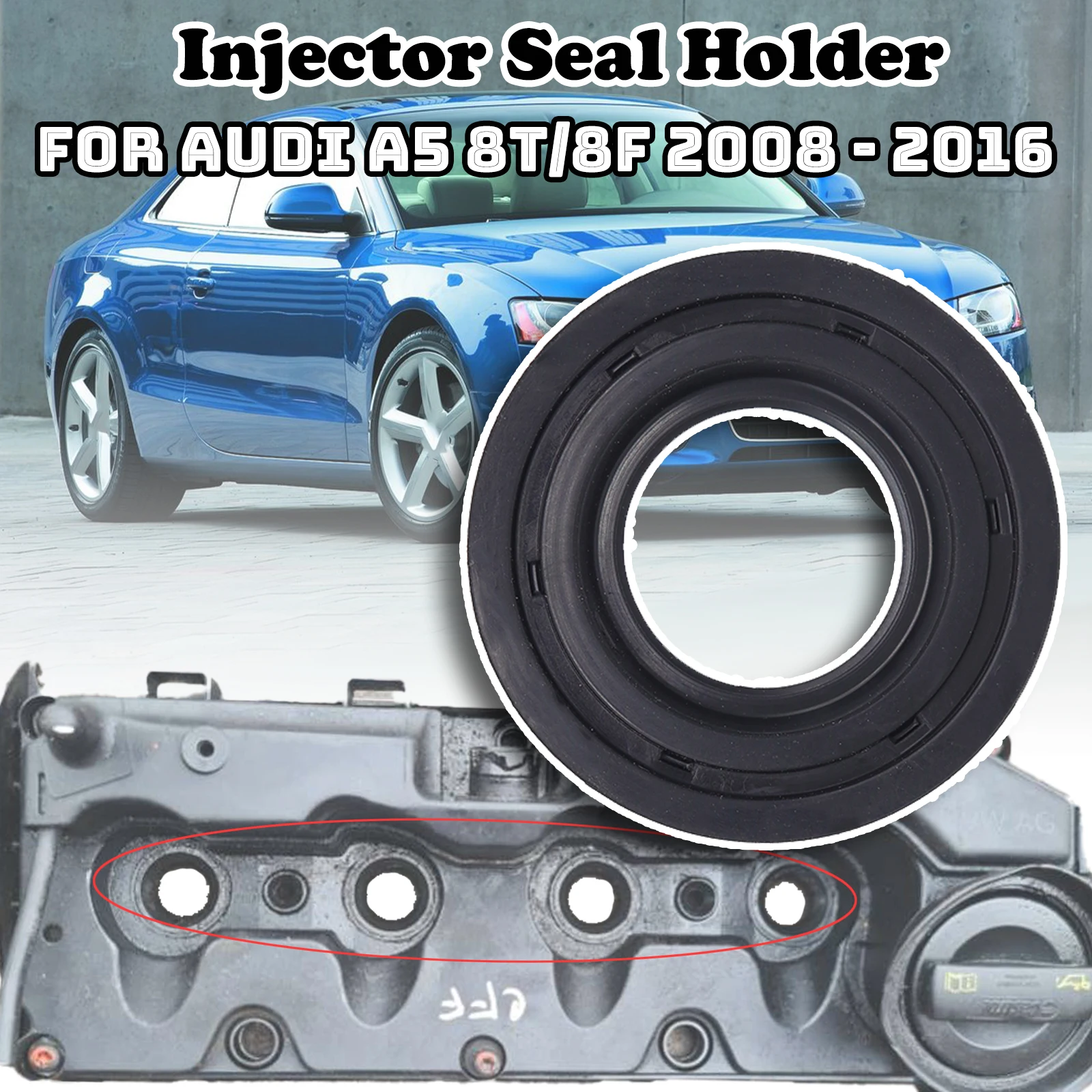Кольцевая крышка клапана для Audi A5 8T/8F держатель прокладки инжектора уплотнения