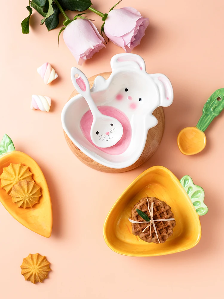 

Breakfast Bowl Cute Cartoon Ceramic Tableware Oatmeal Bowl Eat Rice Bowl Japanese Style Cereal Bowl Dessert Bowl