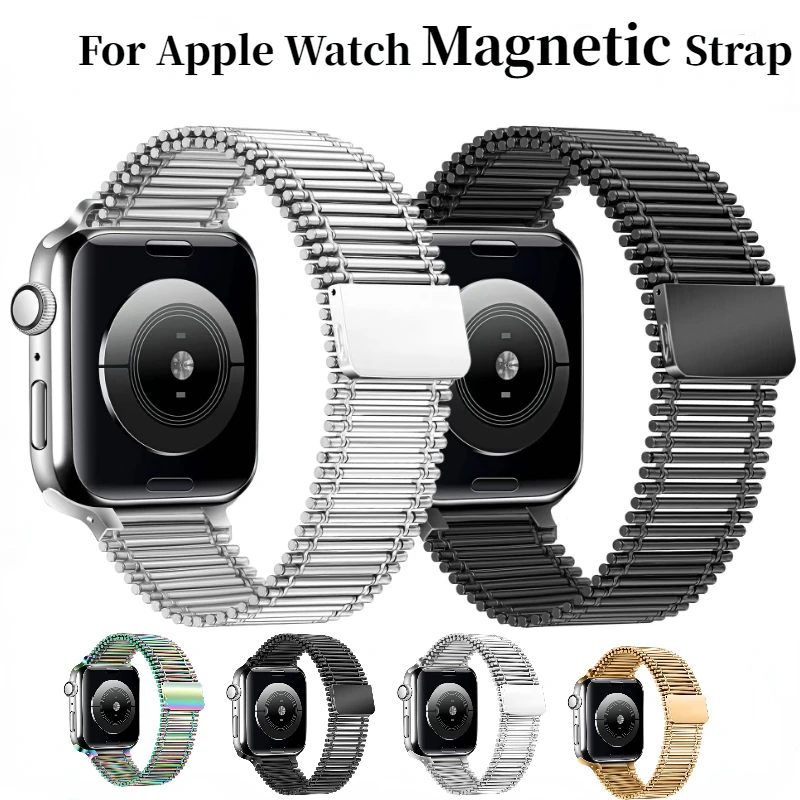 Metal Magnetic Loop Strap For Apple Watch Band 49mm 45mm 44mm 42mm 41mm 40mm Link Bracelet Wristband iWatch UItra 8 7 6 5 4 3 SE