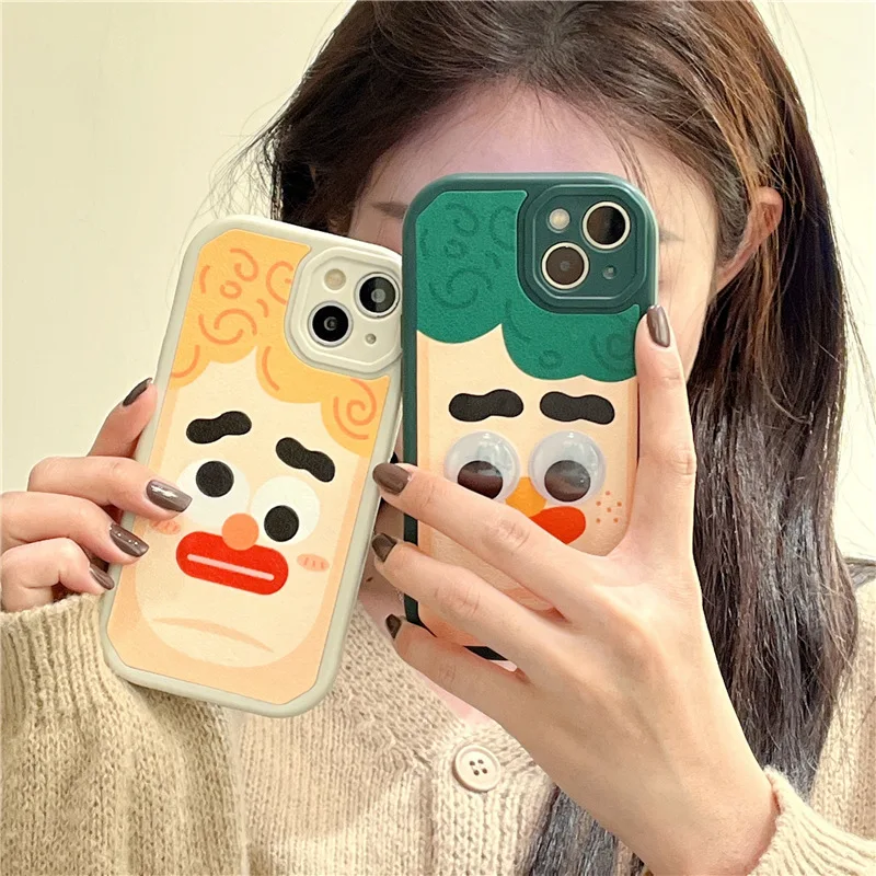 

Creative Funny Phone Case for iphone 13 12 11 Pro Max XR XS XSMAX X Anti-Explosion Soft Bumper All-inclusive Protection Cover