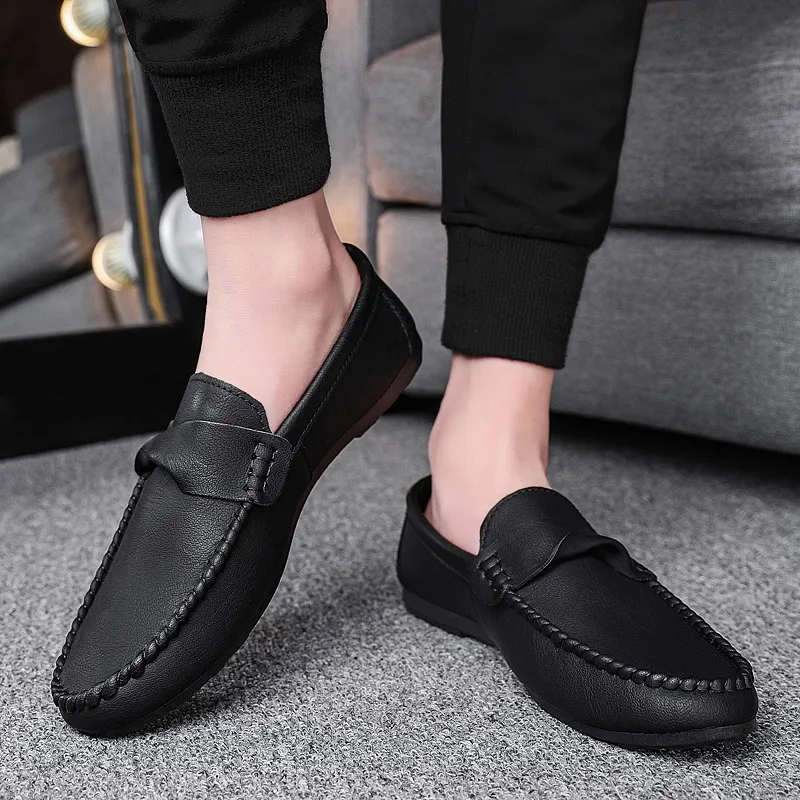 Мужская повседневная обувь 2023 новый стиль мужская удобная мягкая кожаная